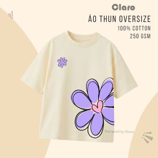 Áo phông nữ ao thun oversize họa tiết hoa xinh xắn phong cách hàn dễ thương