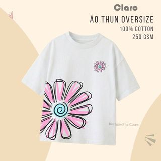 Áo phông nữ ao thun oversize họa tiết hoa xinh xắn phong cách hàn dễ thương