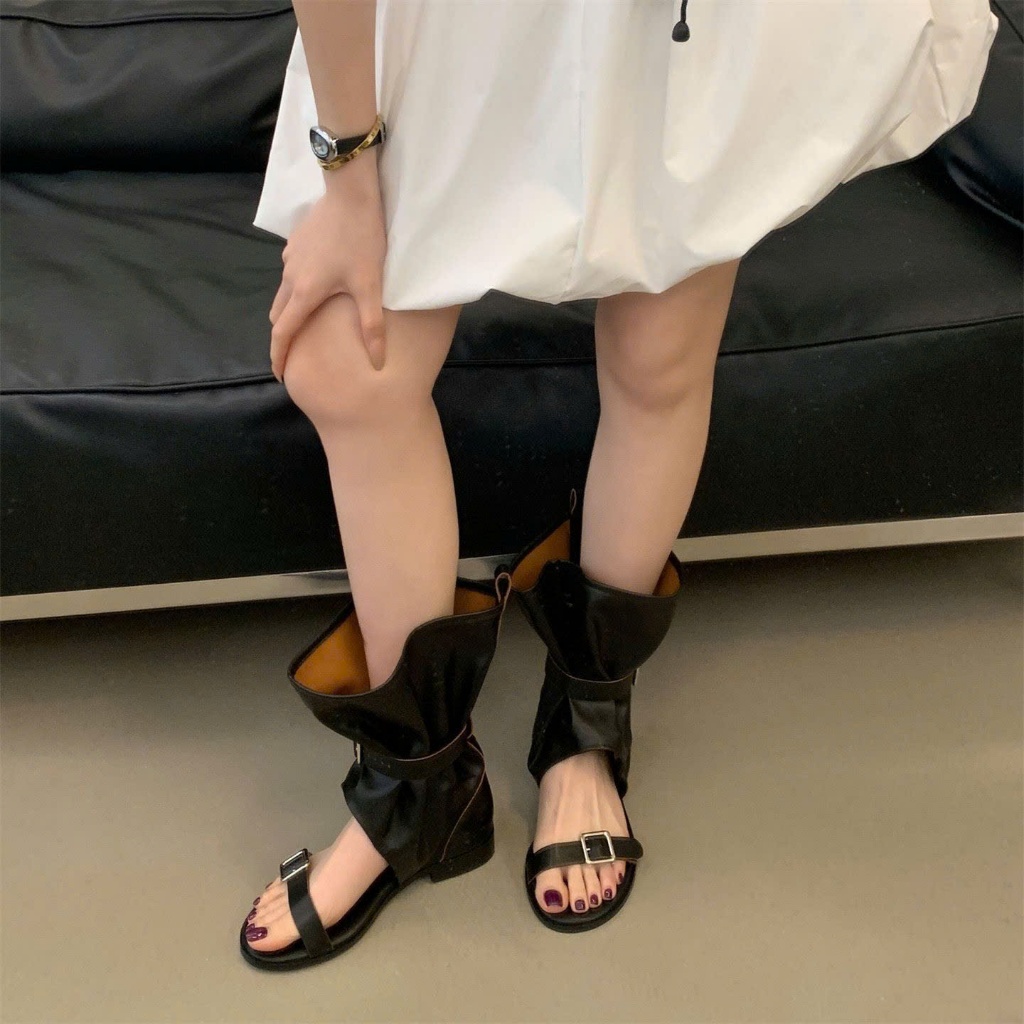(Sẵn kaki 35) Giày Sandal Xuồng Cổ Cao Mẫu Sang Chảnh Hở Gót Mùa Hè 2026