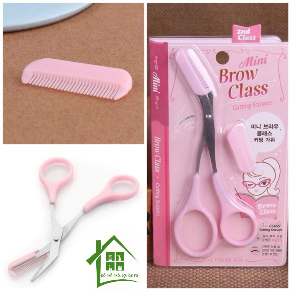 Kéo Cắt Tỉa Chân Mày Mini Brow Class kèm lược mini Chải và tỉa lông mày tiện lợi