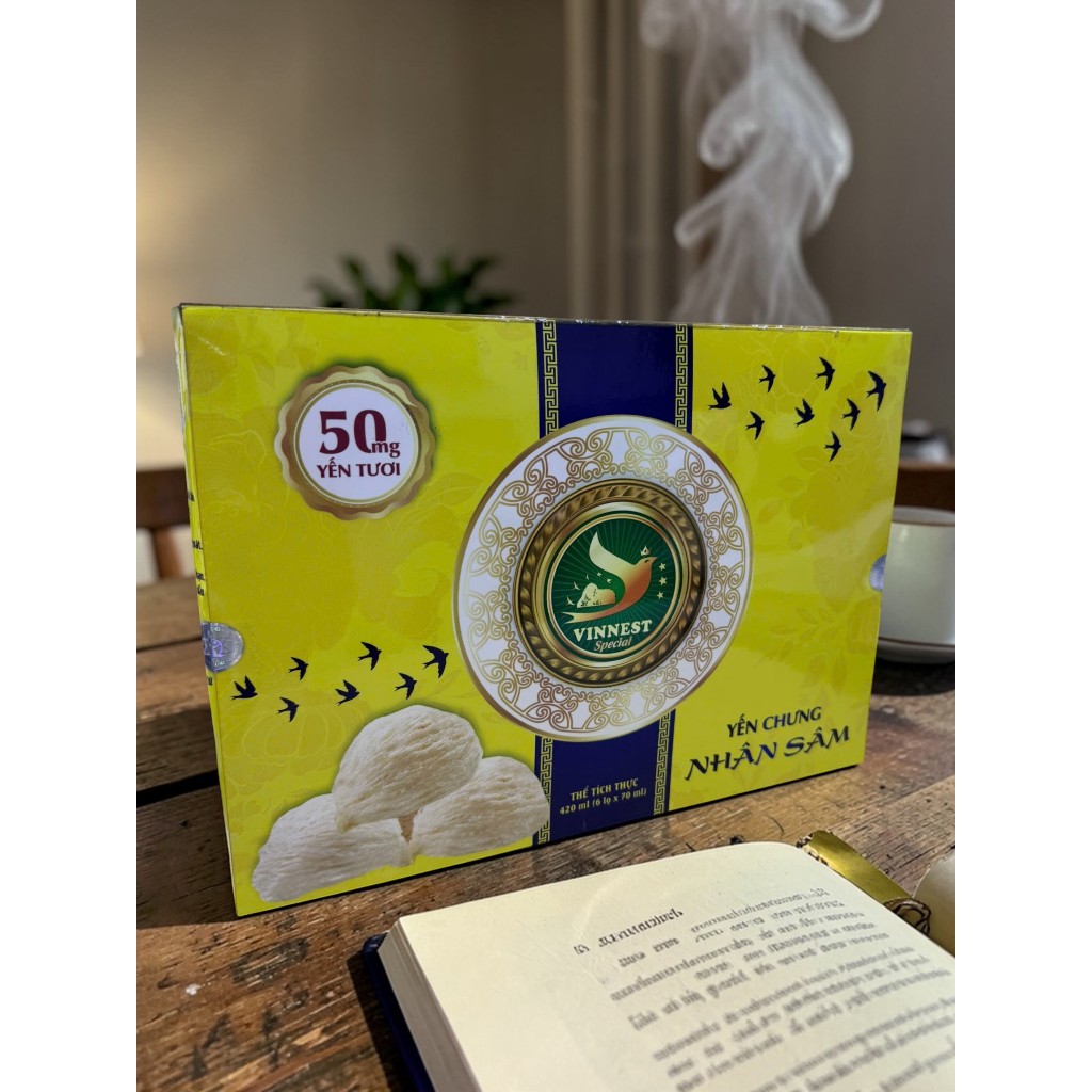 Yến Tươi Nhân Sâm VINNEST SPECIAL 50mg (Hộp 6 Lọ 70ml) - Yến Chưng Thơm Ngon Bổ Dưỡng Tốt Sức Khoẻ