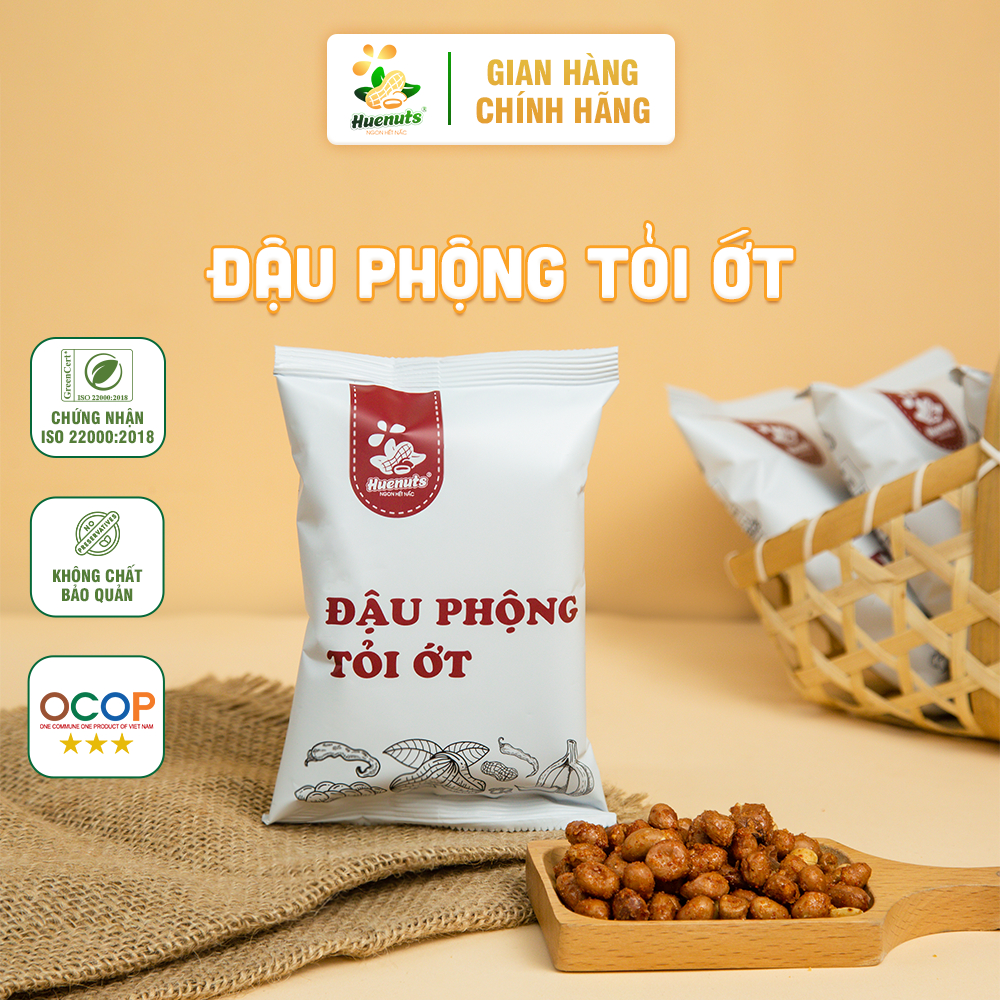 Đậu Phộng Tỏi Ớt Huenuts Cay Nhẹ, Đậm Vị - Gói 40g