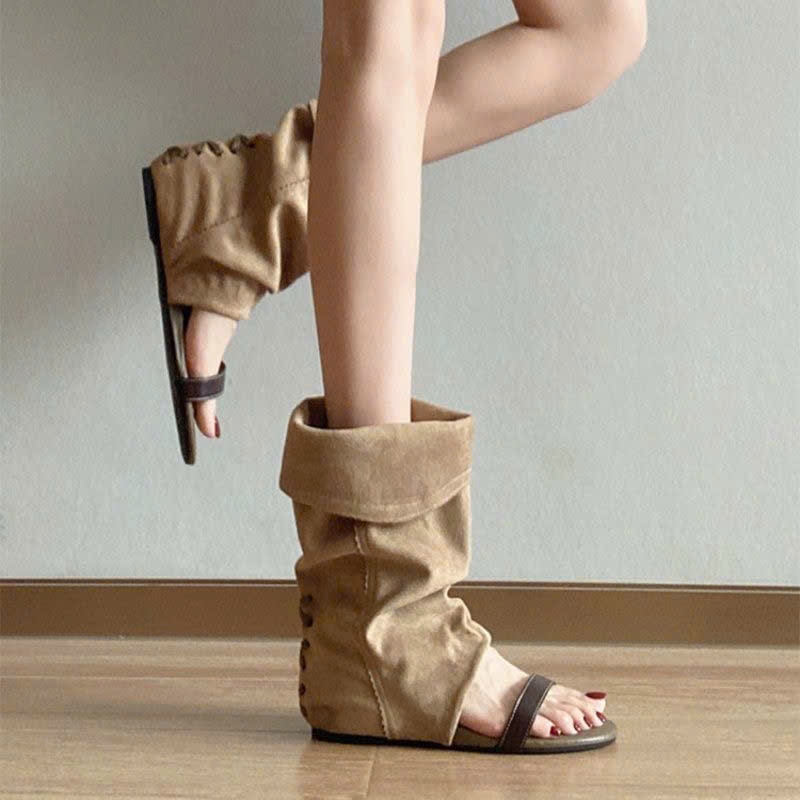 (Sẵn kaki 36) Dép Sandal Đế Xuồng Ẩn, Sandal Một Quai Hở Mũi Cá Tính 2026