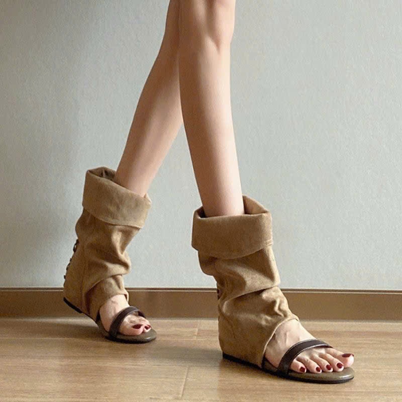 (Sẵn kaki 36) Dép Sandal Đế Xuồng Ẩn, Sandal Một Quai Hở Mũi Cá Tính 2026