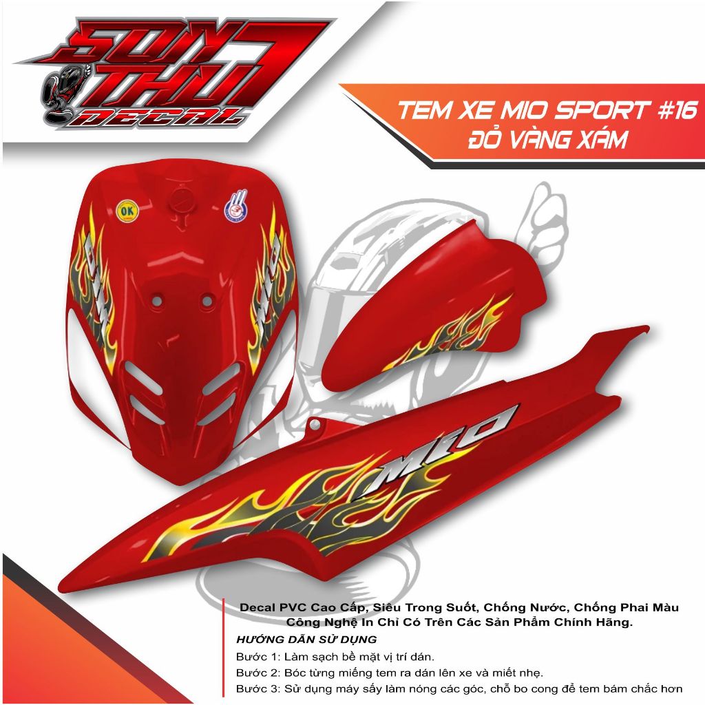 TEM XE MIO SPORT #16 (CHẤT LƯỢNG CAO - SẮC NÉT)