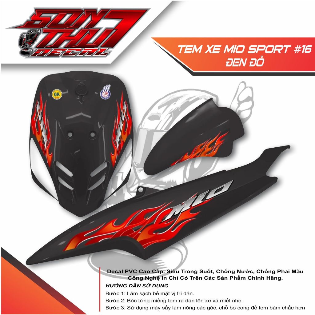 TEM XE MIO SPORT #16 (CHẤT LƯỢNG CAO - SẮC NÉT)