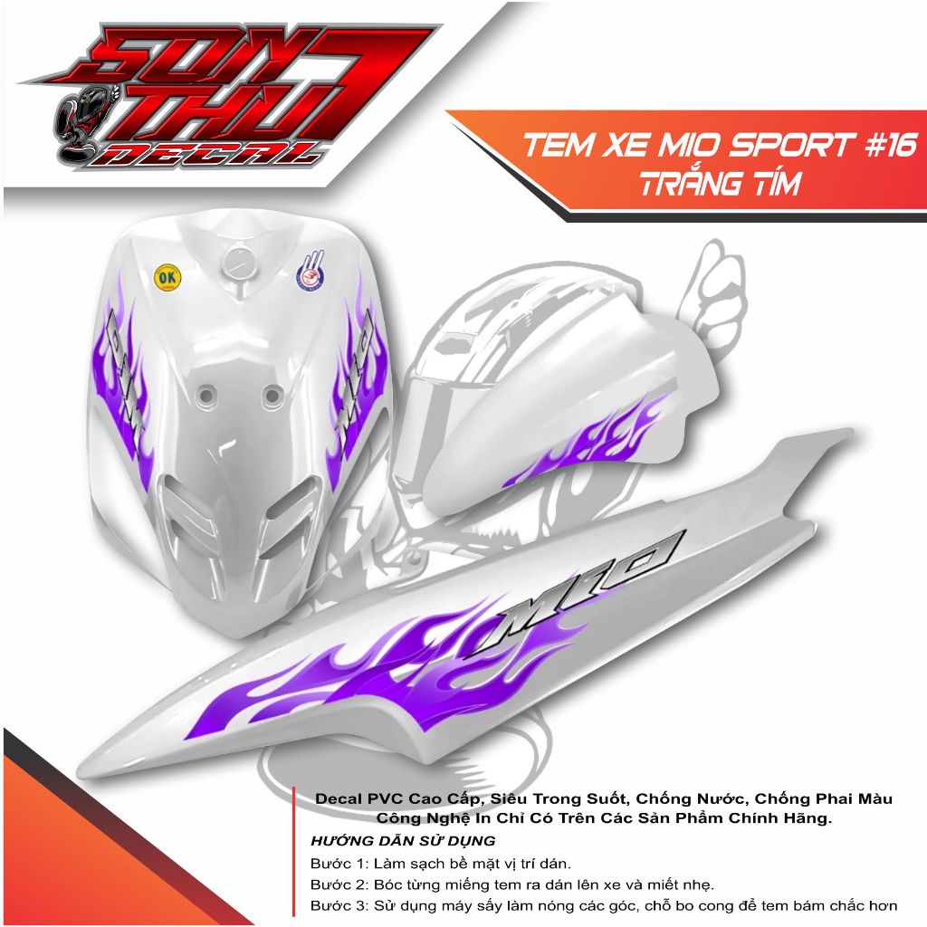 TEM XE MIO SPORT #16 (CHẤT LƯỢNG CAO - SẮC NÉT)