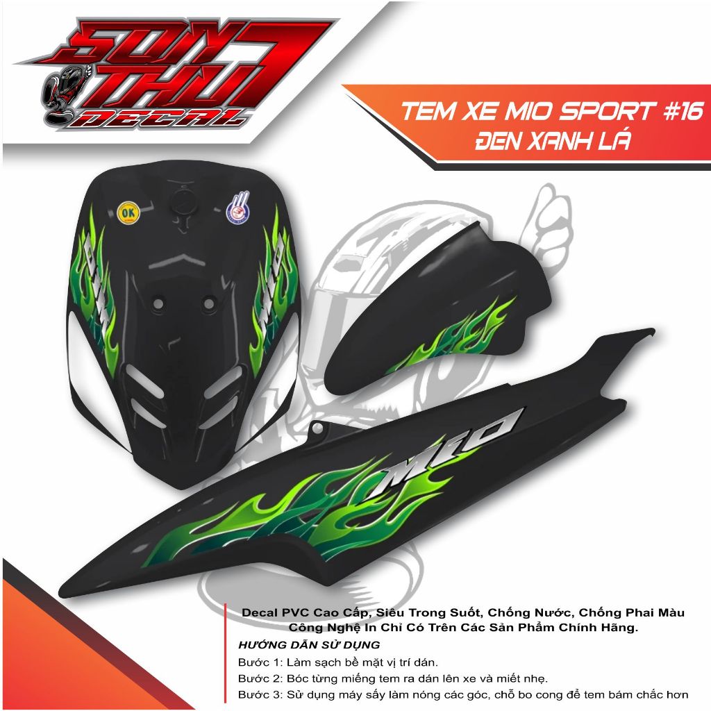 TEM XE MIO SPORT #16 (CHẤT LƯỢNG CAO - SẮC NÉT)