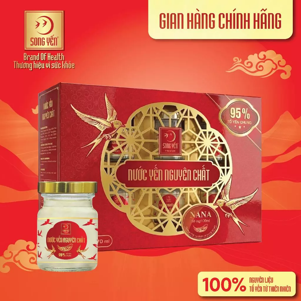 Nước Yến Nguyên Chất 95% Song Yến Combo 6 lọ