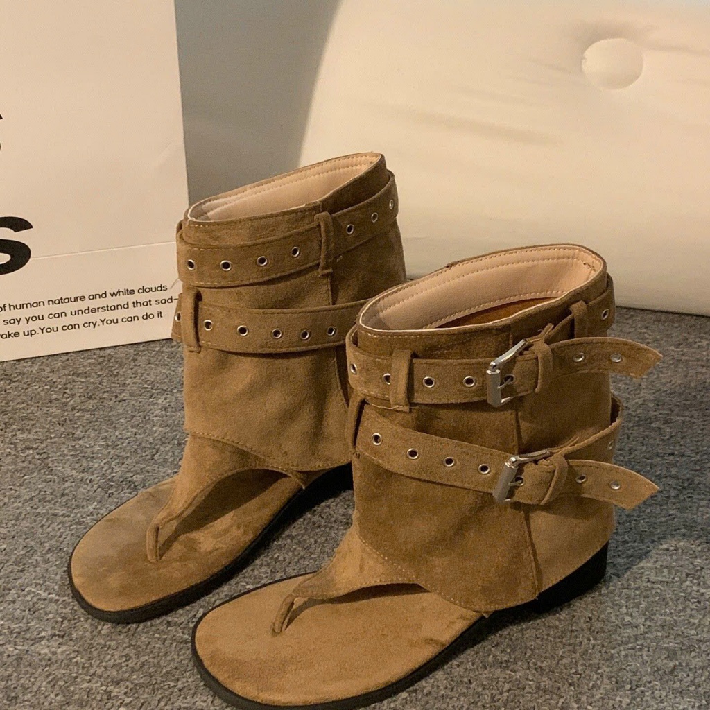 (Sẵn đen 36) Giày Sandal La Mã Kiểu Retro Quai Ngang Màu Đen Có Khóa Cài – Đa Năng Và Tôn Dáng