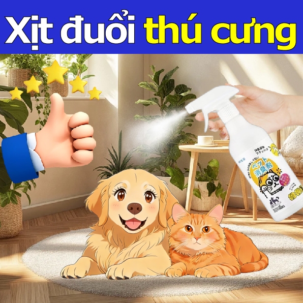 Không gian sạch mùi xịt khử mùi thú cưng, dùng cho lồng thú, phòng kín, khu nuôi thú - mua 1 tặng 1