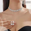 Bộ trang sức dự tiệc, khuyên tai vòng cổ phong cách sang trọng thanh lịch nhẹ nhàng Larme accessories -BTS008