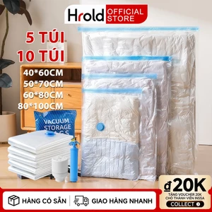 Hrold - 5pcs/ 10pcs Túi hút chân không quần áo Túi đựng quần áo, chăn màn hút chân không gọn gàng