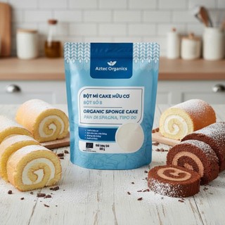 Bột Mì Cake Bột Số 8 Hữu Cơ AZTEC ORGANICS 680g Làm Bánh Ngọt