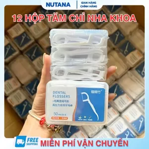 Combo 15 Hộp Tăm Chỉ Nha Khoa Tiệt Trùng (750 chiếc), Hộp ~70gam, Vệ Sinh Kẽ Răng Chuyên Dụng