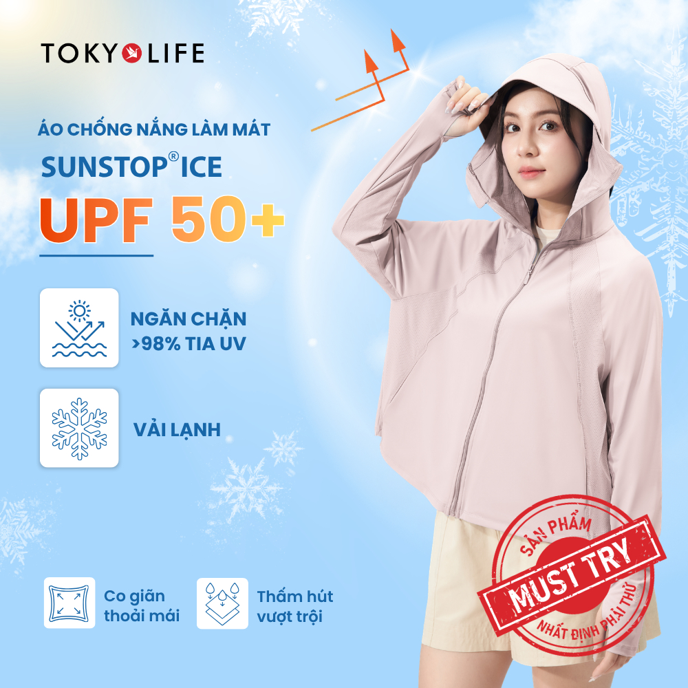 Áo Khoác Chống Nắng Chống Tia UV Nữ Sunstop Ice Form Babydoll Chất Su Lạnh Thoáng Mát 40003391 - TOKYOLIFE