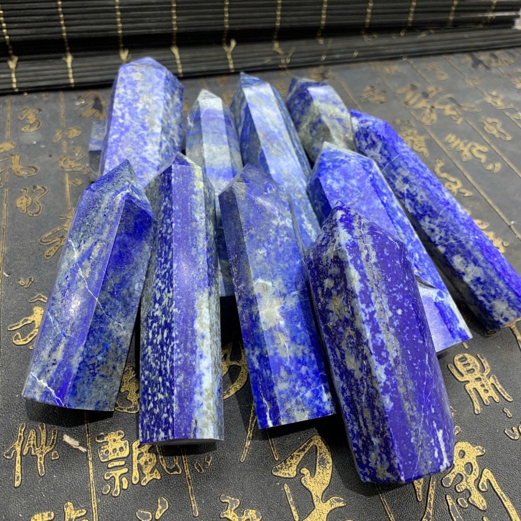 Trụ Ngọc Lưu Ly (Lapiz) Tự Nhiên - Tăng trí tuệ, tập trung, Đá Lapis Lazuli tự nhiên - Trụ 8 ~ 10 cm