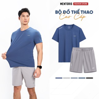 Set Bộ Đồ Thể Thao Nam MENTORIS Basic Áo Coolmax Và Quần Short Vải Gió Thoáng Mát MBT02