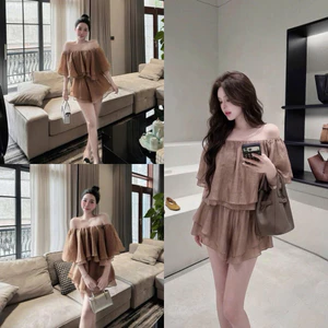 Váy liền trễ vai dáng tầng V59 SM