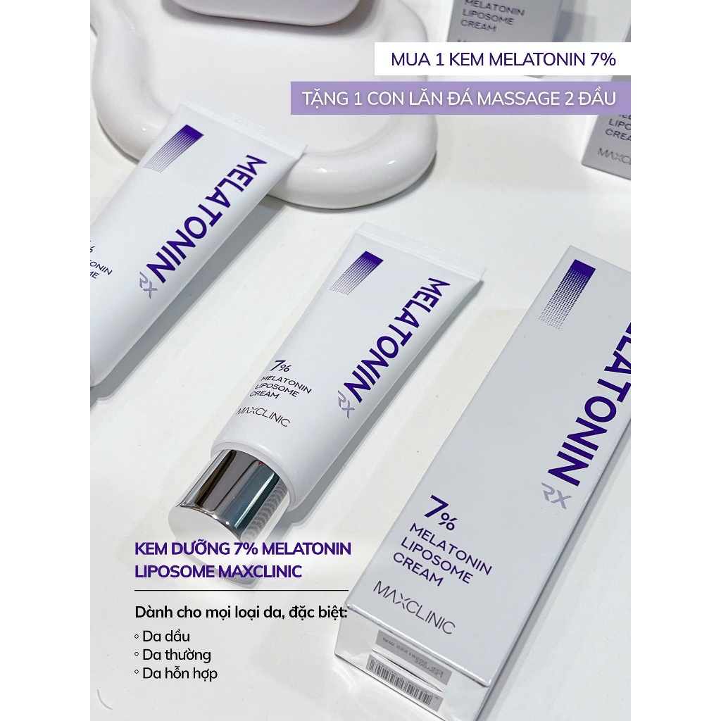Kem Dưỡng Hỗ Trợ Trẻ Hóa Da Maxclinic 7% Melatonin Liposome Cream RX 50ml - ÚT STORE