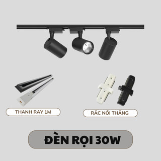 Đèn rọi ray công suất 20W 30W xoay 360 độ, đèn chiếu điểm thanh ray vỏ hợp kim nhôm, BH 2 năm