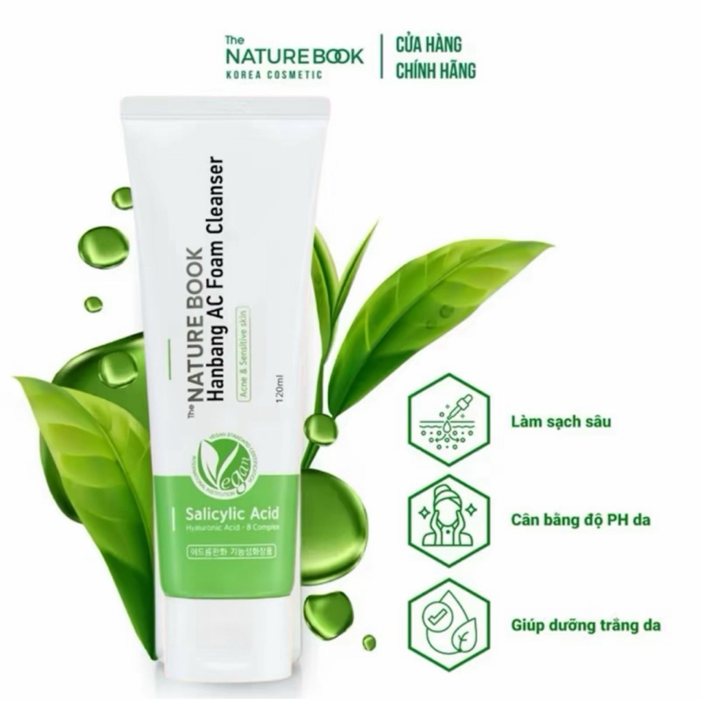 Sữa Rửa Mặt Ngừa Mụn Naturebook Chăm Sóc Da Dưỡng Da Skincare Nữ Hàn Quốc 120ML