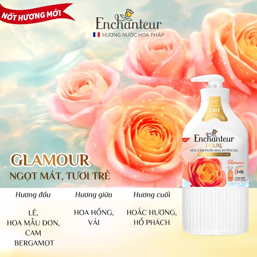 [SVIP] [TIẾT KIỆM 132K] Combo 2 Túi Refill Sữa Tắm Nước Hoa Dưỡng Da Thơm Mịn Lưu Hương Enchanteur 640g x2