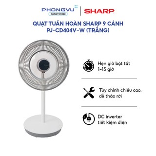 Quạt tuần hoàn Sharp PJ-CD404V-W - 9 cánh khí động học - Động cơ DC Inverter - Bảo hành 12 tháng