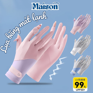 Găng Tay Chống Nắng Nữ Chống Tia UV MAISON, Thoáng Mát, Cảm Ứng Mượt Đi Xe Máy