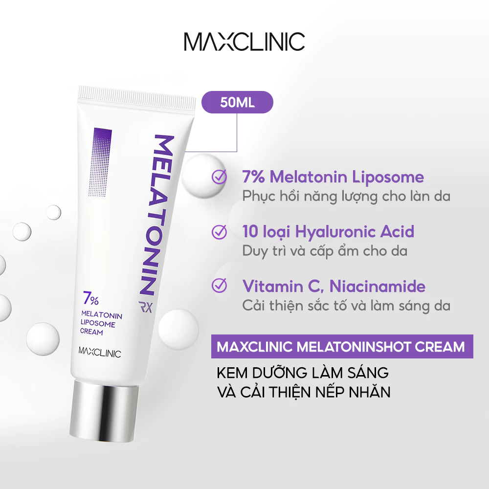 Kem Dưỡng Hỗ Trợ Trẻ Hóa Da Maxclinic 7% Melatonin Liposome Cream RX 50ml - ÚT STORE
