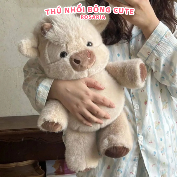 Gấu bông chú bò Sugaodi 40cm – Thú nhồi bông cao cấp mềm mịn, gấu bò sữa dễ thương quà tặng
