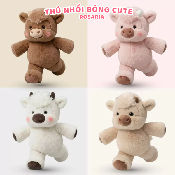 Gấu bông chú bò Sugaodi 40cm – Thú nhồi bông cao cấp mềm mịn, gấu bò sữa dễ thương quà tặng