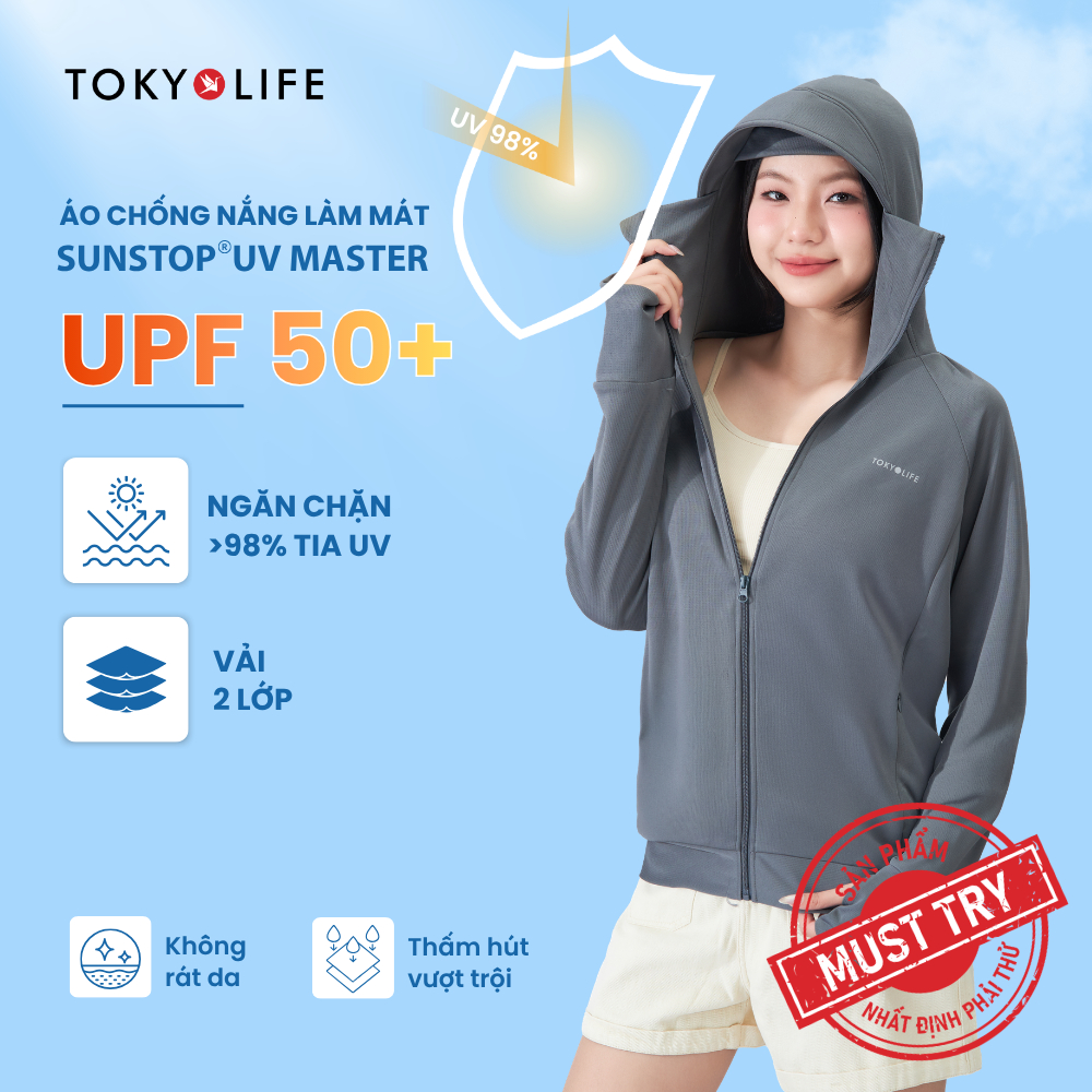 [FORM RỘNG - LÙI 1 SIZE] Áo Khoác Chống Nắng Chống Tia UV Unisex 2 Lớp Dày Dặn Thoáng Khí 40004137 - TOKYOLIFE