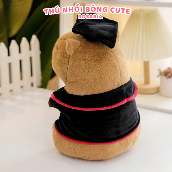 Gấu Bông Tốt Nghiệp Capybara 30cm, 35cm Thêu Theo Yêu Cầu - Gấu Bông Cử Nhân Quà Tặng Ý Nghĩa