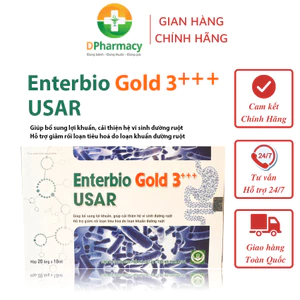 Men vi sinh Enterbio Gold 3 +++ USAR, Hỗ trợ bổ sung lợi khuẩn, giảm rồi loạn tiêu hoá do loạn khuẩn