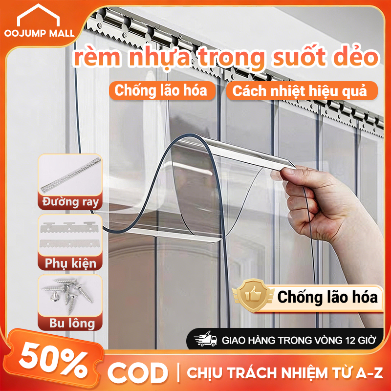 rèm nhựa pvc,rèm nhựa kéo xếp,rèm nhựa ngăn lạnh(Tặng Đầy Đủ Phụ Kiện),Rèm Nhựa PVC Trong Suốt