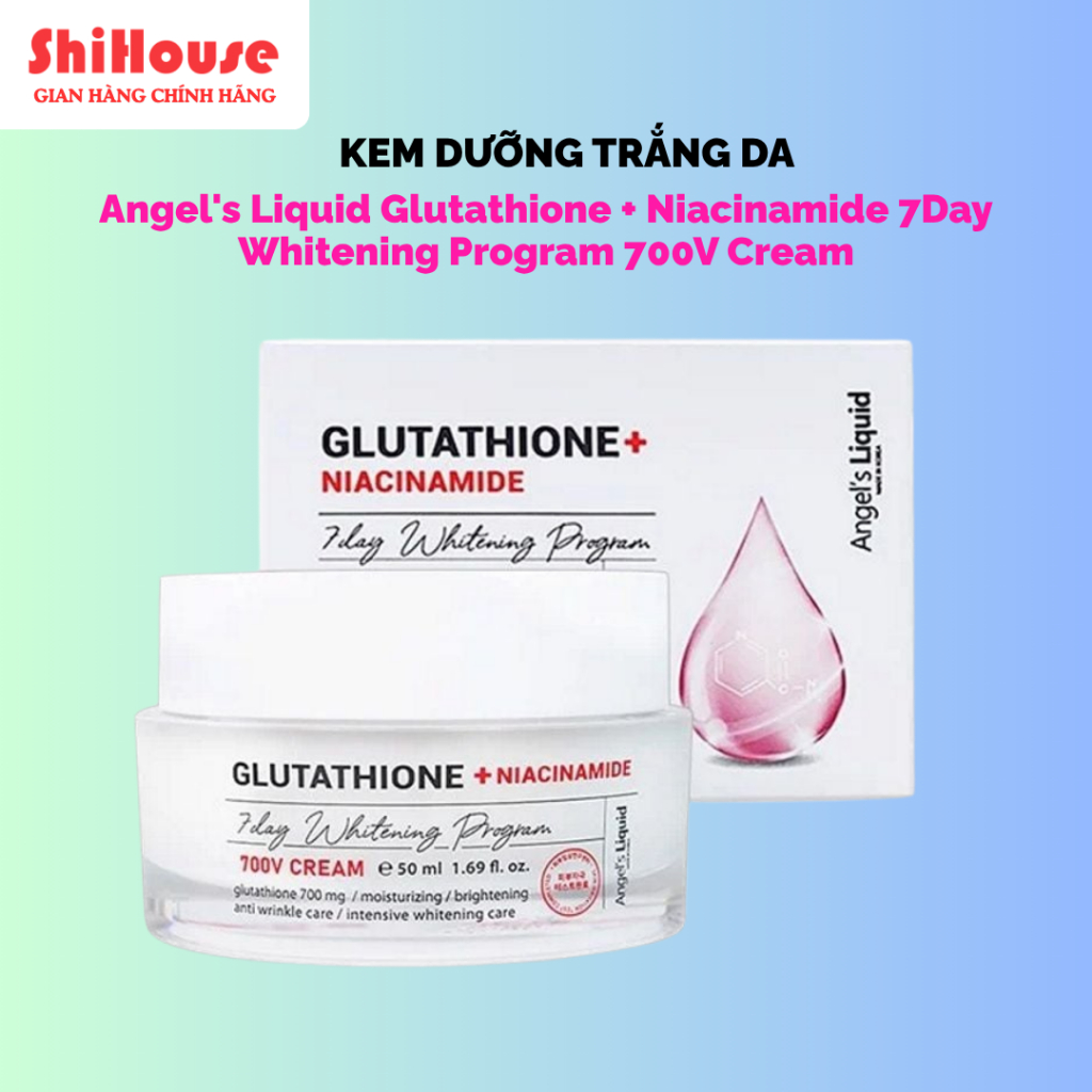 glutathione niacinamide 700 v cream Kem Dng Angel's Liquid + 7 Day Whitening Program 700V Dng Sng Da, M Thm Nm 50ml APLB Glutathione Niacinamide Facial Cream
