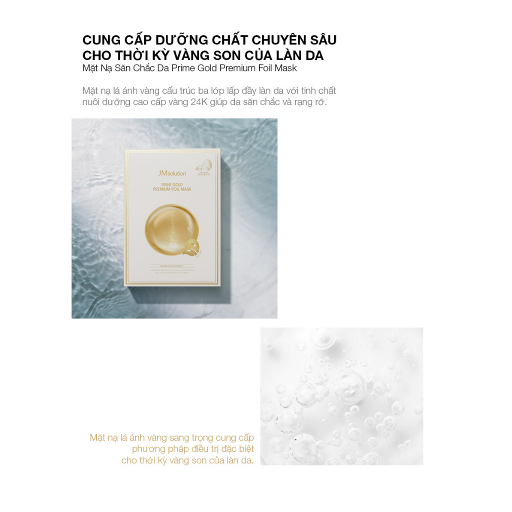 Mặt Nạ JMsolution Prime Gold Premium Foil 30ml - Hỗ Trợ Nuôi Dưỡng Và Săn Chắc Da - Chính Hãng