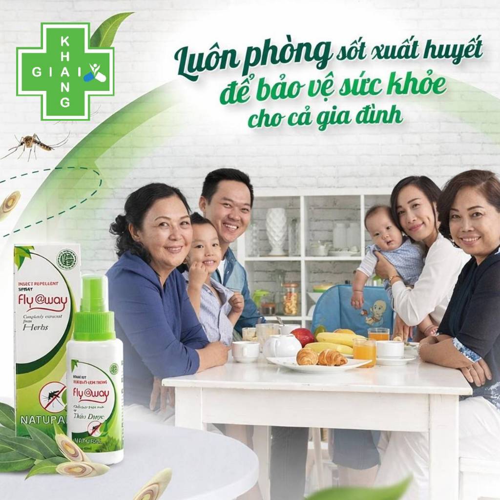 Xịt đuổi muỗi, côn trùng hiệu quả & an toàn từ tinh dầu thiên nhiên Fly@way Bảo Linh (Chai 60ml)