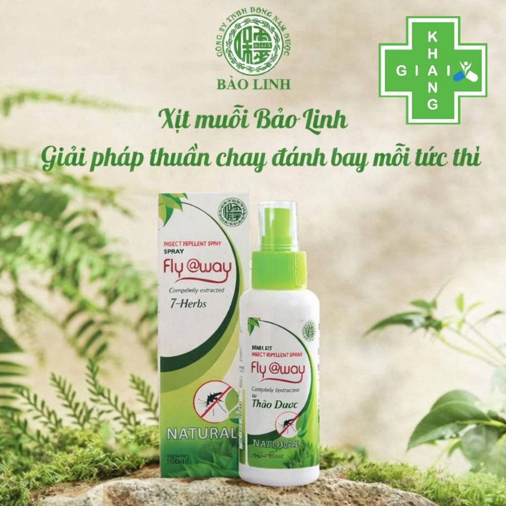 Xịt đuổi muỗi, côn trùng hiệu quả & an toàn từ tinh dầu thiên nhiên Fly@way Bảo Linh (Chai 60ml)