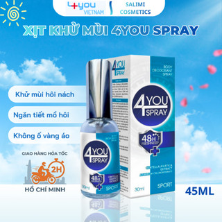 Xịt Khử Mùi Toàn Thân 4YOU SPRAY 30ml Giúp Ngăn Tiết Mồ Hôi, Khử Mùi Hôi Nách Không Gây Ố Vàng Áo