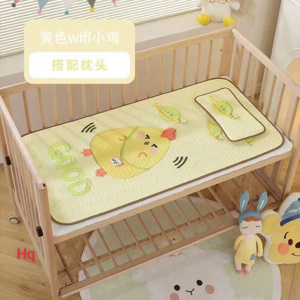 Chiếu Điều Hòa Tặng Kèm Gối Cao Su Non 5D Chất Vải Tencel Thoáng Mát Cho Bé Từ Sơ Sinh BB16