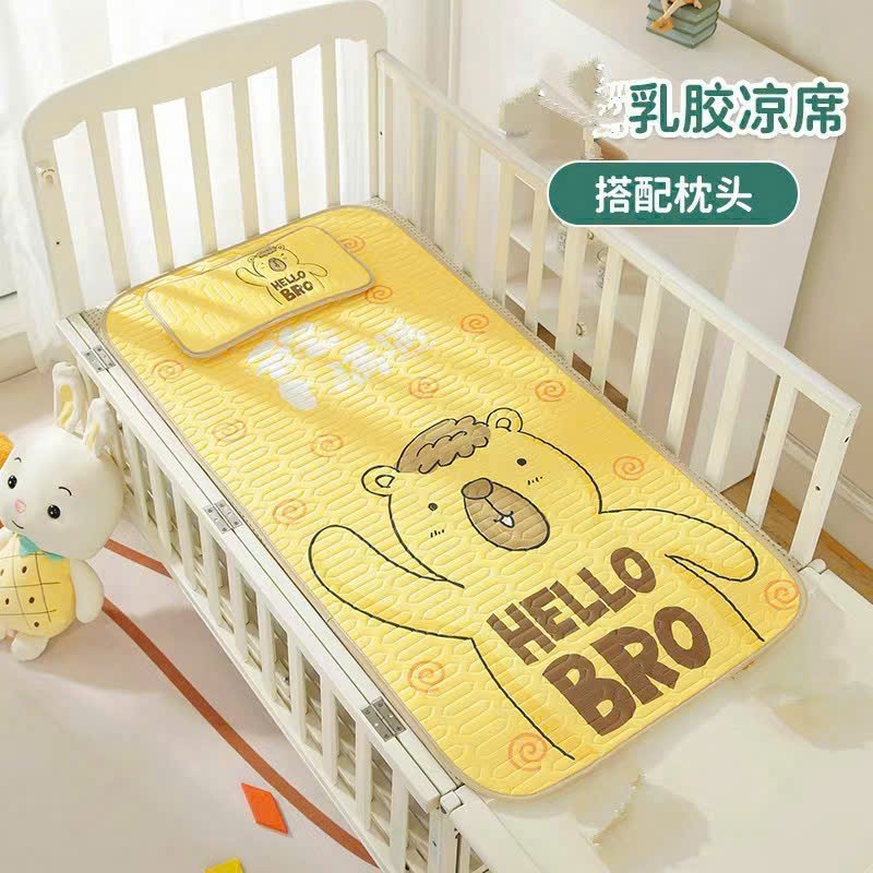 Chiếu Điều Hòa Tặng Kèm Gối Cao Su Non 5D Chất Vải Tencel Thoáng Mát Cho Bé Từ Sơ Sinh BB16