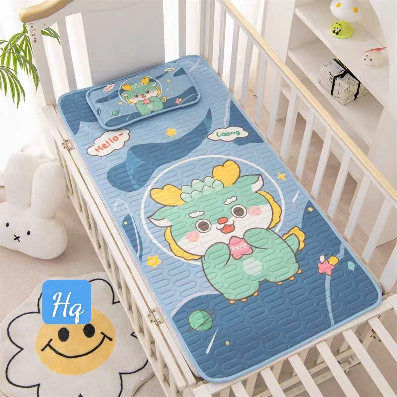 Chiếu Điều Hòa Tặng Kèm Gối Cao Su Non 5D Chất Vải Tencel Thoáng Mát Cho Bé Từ Sơ Sinh BB16