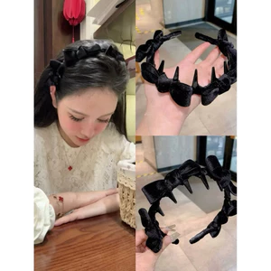 Băng đô cài tóc nơ đen phong cách Hàn Quốc dễ thương sang chảnh