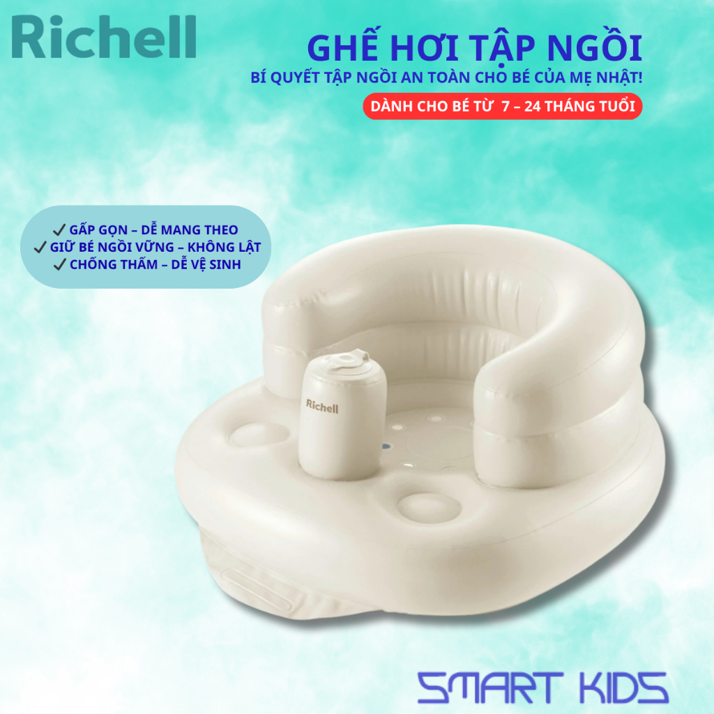 Ghế hơi tập ngồi Richell Nhật Bản hàng chính hãng