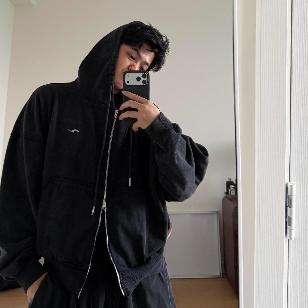 [KO XÙ LÔNG] SYMWASH HOODIE-ZIP 420GSM - Áo khoác nỉ chân cua Mash Dây kéo kim loại/logo mạ hợp kim Whose Studio | BigBuy360 - bigbuy360.vn