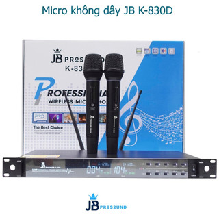 Micro không dây JB K-830D Sóng Xa 100m Tự Ngắt, Tiết Kiệm Pin, Âm Thanh Hay, Sáng Tiếng.