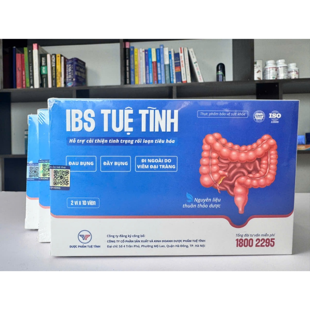 [COMBO 3H IBS Tuệ Tĩnh ], hỗ trợ tình trạng đau bụng, đầy bụng, viêm đại tràng, HCRKT, 3 hộp x 20v