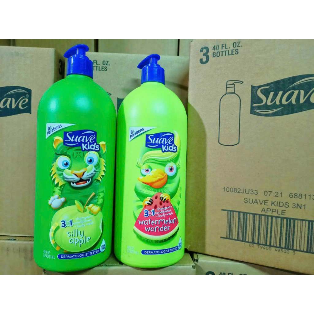 Dầu tắm gội xả Suave Kids 1.18L 3in1 USA